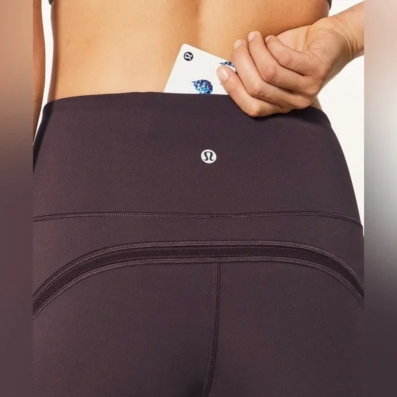 Lululemon Fresh In Mesh Tight (25") Pelt purple maroon leggings mesh - Picture 6 of 12